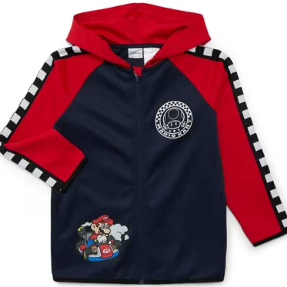 Super Mario Kart Boys Active Jacket, Sizes 8, 10/12 & 14/16 - New with Tags